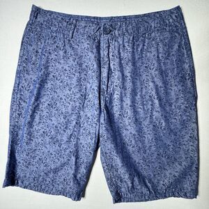 Aqua Toscano Mens 32 Paisley Floral Print Navy Golf Casual Flat Front Chinos